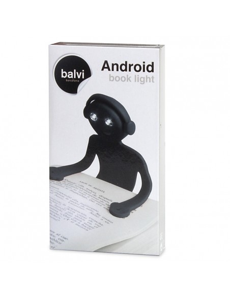 Luce da lettura in silicone colore nero ANDROID by Balvi│BalenaDesign