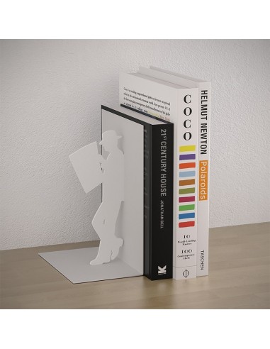 Fermalibri in metallo colore bianco - THE READER by BALVI