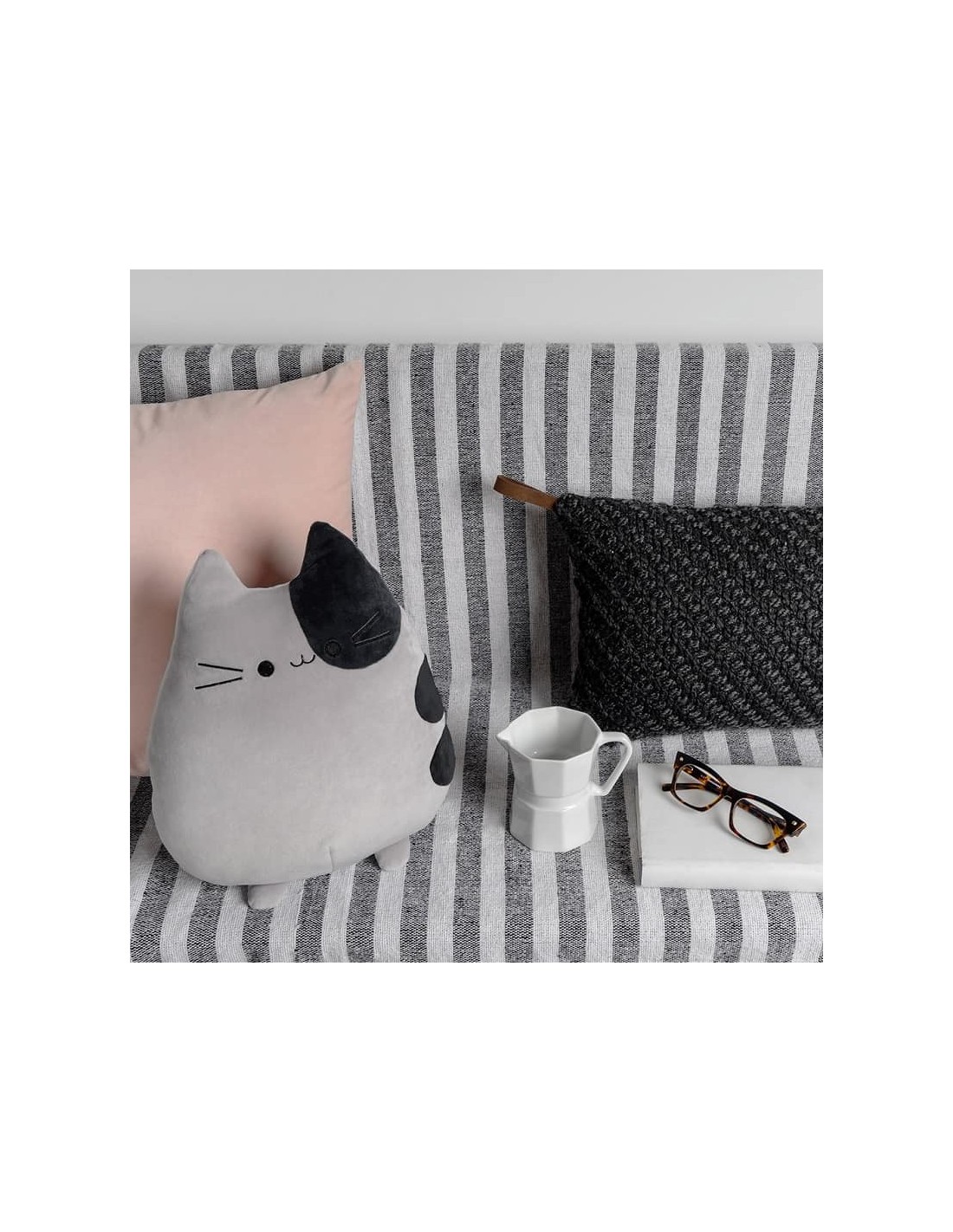 Cuscino gatto morbido colore grigio SWEET KITTY by Balvi│BalenaDesign